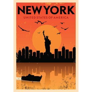 Ilustrace Vintage New York Poster, kursatunsal, (30 x 40 cm)