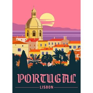 Ilustrace Travel Poster Poster Lisbon, Vintage. Portugal, VectorUp, (30 x 40 cm)