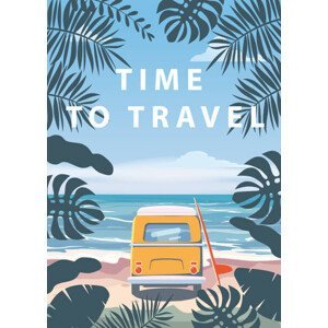 Ilustrace Time to travel Summer holidays vacation, VectorUp, (30 x 40 cm)