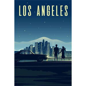 Ilustrace los angeles, Mikalai Manyshau, (26.7 x 40 cm)