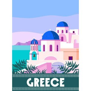 Ilustrace Travel to Greece Poster Travel, Greek, VectorUp, (30 x 40 cm)
