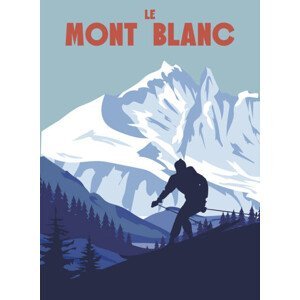 Ilustrace Mont Blanc Ski resort poster, retro, VectorUp, (30 x 40 cm)