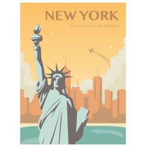 Ilustrace Statue of Liberty. World landmark. American, switchpipipi, (30 x 40 cm)