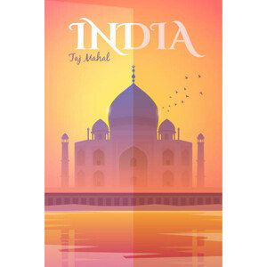 Ilustrace India. Vector poster., Mikalai Manyshau, (26.7 x 40 cm)