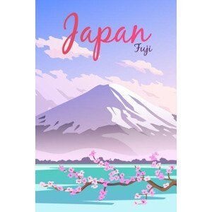 Ilustrace Japan. Vector poster., Mikalai Manyshau, (26.7 x 40 cm)