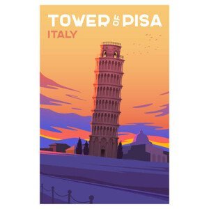 Ilustrace The tower of Pisa. Time to travel., Mikalai Manyshau, (26.7 x 40 cm)