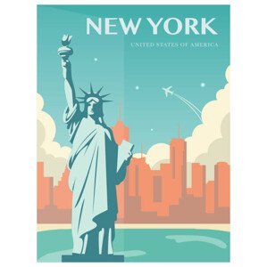 Ilustrace Statue of Liberty. New York landmark, switchpipipi, (30 x 40 cm)