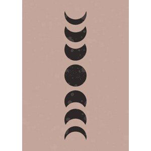 Ilustrace Moon phases mid century poster. Boho, Arelix, (30 x 40 cm)