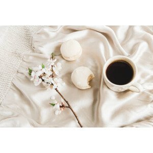 Ilustrace cup of coffee with marshmallows and, KolomiyetsViktoriya, (40 x 26.7 cm)