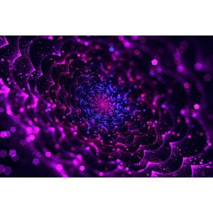 Ilustrace Abstract Violet glowing Star background with, oxygen, (40 x 26.7 cm)