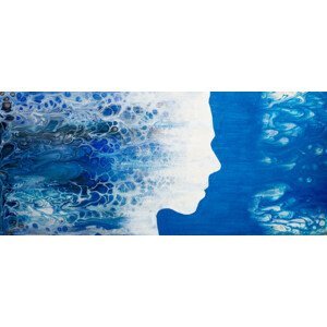 Ilustrace Abstract painting with liquid acrylic. Profile, unomat, (50 x 22 cm)