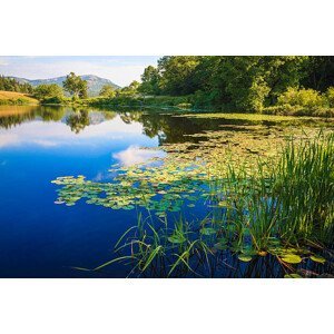 Umělecká fotografie Long Pond, Maine, deep blue water, dszc, (40 x 26.7 cm)