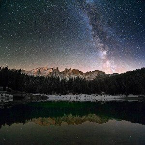 Umělecká fotografie Milky Way in the Alps, Scacciamosche, (40 x 40 cm)