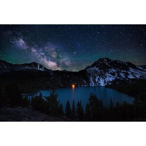 Umělecká fotografie Milky Way over Green Lake, Daniel J Barr, (40 x 26.7 cm)