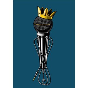 Umělecký tisk Microphone with kings crown., ne2pi, (30 x 40 cm)