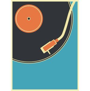 Umělecký tisk Retro Music Vintage Turntable Poster in, Youst, (30 x 40 cm)