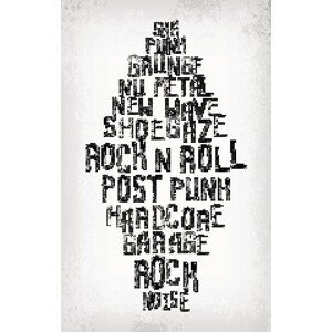 Ilustrace Rock music styles tag cloud, grunge, MariaArefyeva, (24.6 x 40 cm)