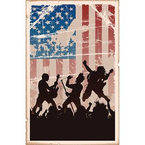 Umělecký tisk Vintage American Rock Poster, Cochran-Artworks, (26.7 x 40 cm)