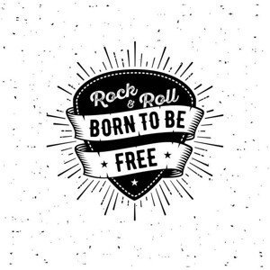 Umělecký tisk Rock n Roll born free, tunejadez, (40 x 40 cm)