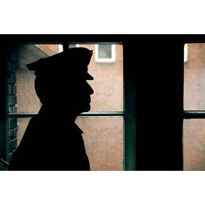 Umělecká fotografie Silhouette of a prison/police warden, Klubovy, (40 x 26.7 cm)