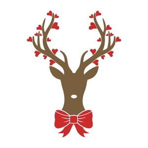 Ilustrace Christmas deer, SweetGrace, (40 x 40 cm)