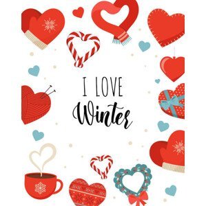 Ilustrace Winter love. I love winter card,, ma_rish, (30 x 40 cm)