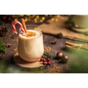 Ilustrace Eggnog with spicy cinnamon.Christmas and winter, Weedezign, (40 x 26.7 cm)