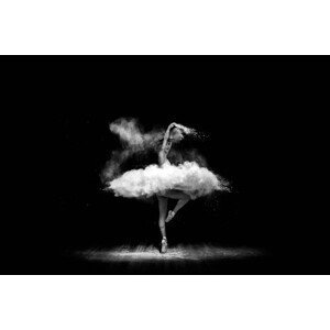 Umělecká fotografie Beautiful ballet dancer, dancing with powder, 101cats, (40 x 26.7 cm)