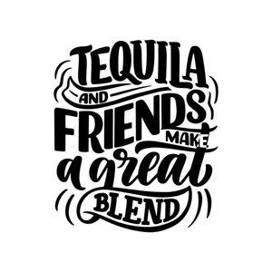 Ilustrace Lettering poster with quote about tequila, SvetlanaKutsin, (40 x 40 cm)