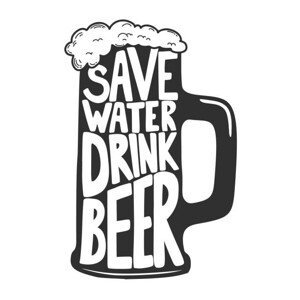 Ilustrace Save water drink beer. Beer mug, ioanmasay, (40 x 40 cm)