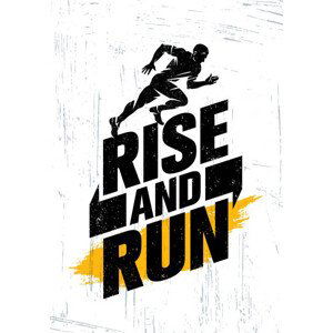 Ilustrace Rise And Run. Marathon Sport Event, subtropica, (26.7 x 40 cm)