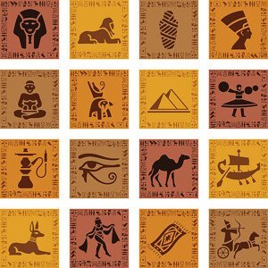 Umělecká fotografie Egyptian Icon Set, AlonzoDesign, (40 x 40 cm)