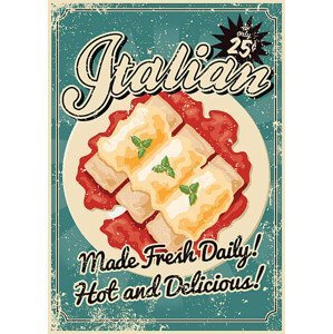 Umělecký tisk Vintage Screen Printed Italian Food Poster, bortonia, (30 x 40 cm)
