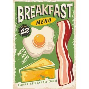 Umělecký tisk Breakfast menu promo ad design, lukeruk, (30 x 40 cm)