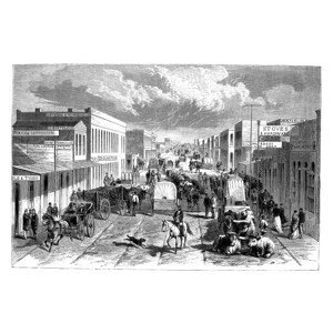Umělecký tisk Engraving of town Denver Colorado in, Grafissimo, (40 x 26.7 cm)