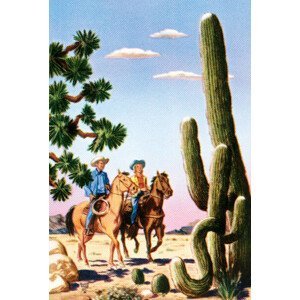 Umělecký tisk Cowboys in the desert, CSA Images, (26.7 x 40 cm)