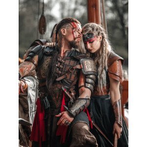 Umělecký tisk Viking Warrior couple sailing on a, Lorado, (30 x 40 cm)