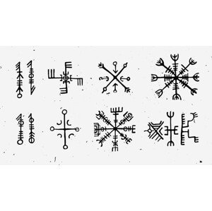 Umělecký tisk Futhark norse islandic and viking runes, LisaAlisa_ill, (40 x 22.5 cm)