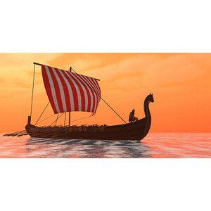 Umělecký tisk Viking Longship Ventures, CoreyFord, (40 x 20 cm)