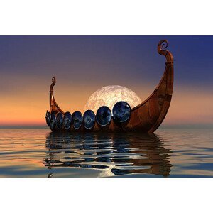 Umělecký tisk Viking Boat 2, CoreyFord, (40 x 26.7 cm)