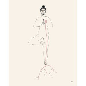 Ilustrace Yoga roots, Amanda Leon, (30 x 40 cm)