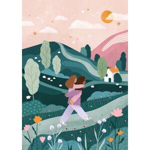 Ilustrace Mummy Daughter Countryside Walk, Bea Muller, (30 x 40 cm)