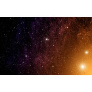 Umělecká fotografie Orange nebula and stars., Arndt_Vladimir, (40 x 24.6 cm)