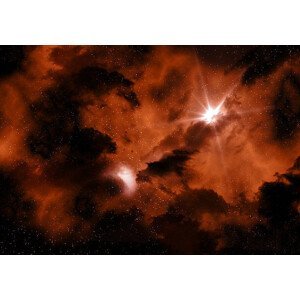 Umělecká fotografie Fiery Space sky background, kirstypargeter, (40 x 26.7 cm)