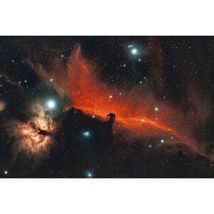 Umělecká fotografie Horsehead and Flame nebula, James Yu, (40 x 26.7 cm)