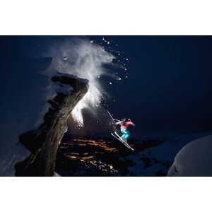 Umělecká fotografie Skier jumping off mountain, Christoph Jorda, (40 x 26.7 cm)