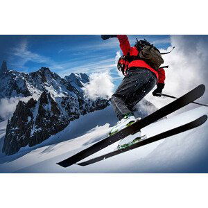 Umělecká fotografie Skier in the Mont Blanc region, Buena Vista Images, (40 x 26.7 cm)