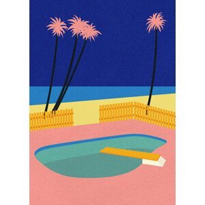 Ilustrace Malibu Beach, Rosi Feist, (30 x 40 cm)