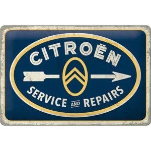 Plechová cedule Citroen Service & Repairs, (30 x 20 cm)
