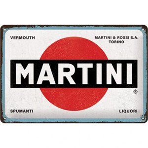 Plechová cedule Martini Logo White, (30 x 20 cm)